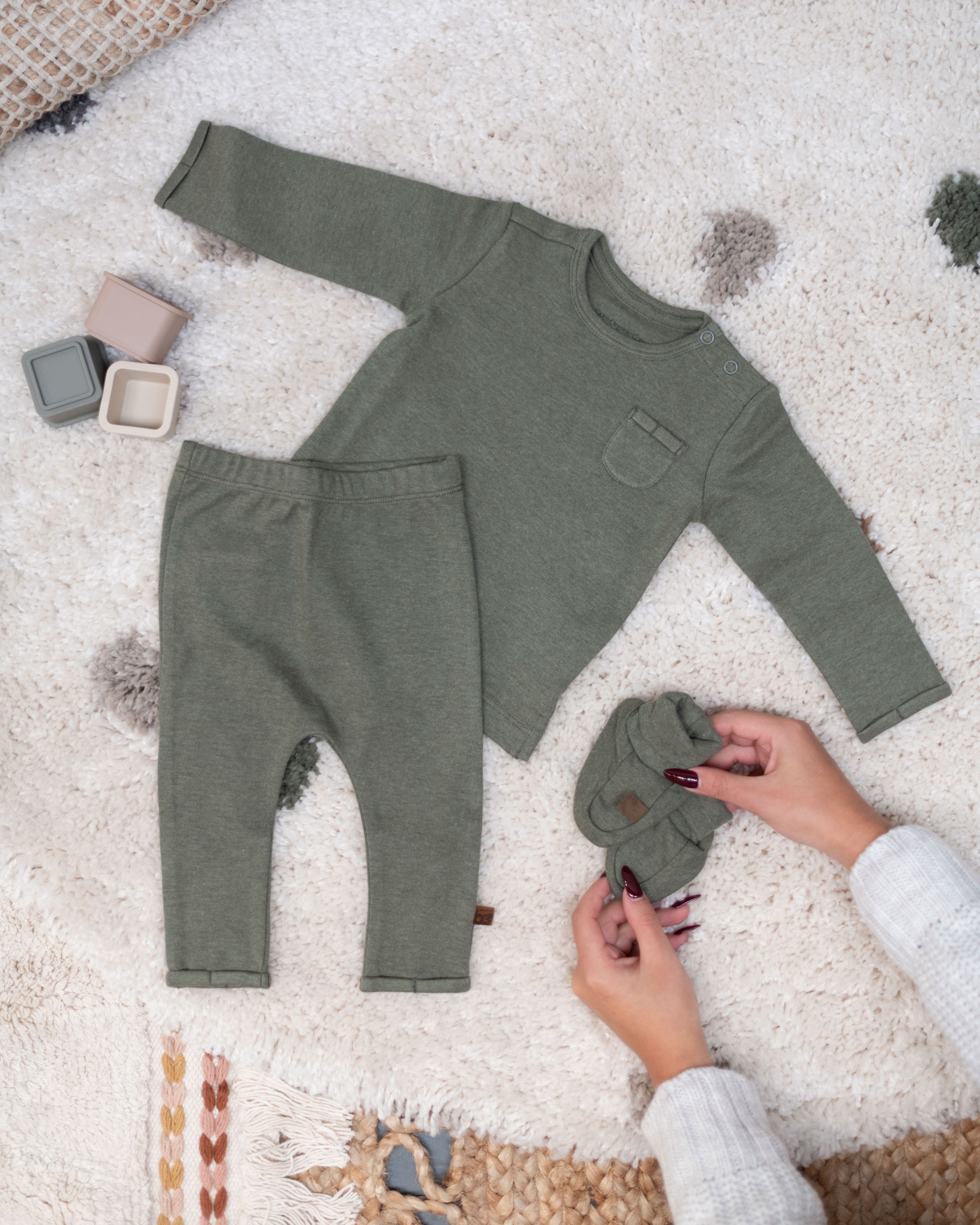 Baby Pullover Melange Khaki - 56