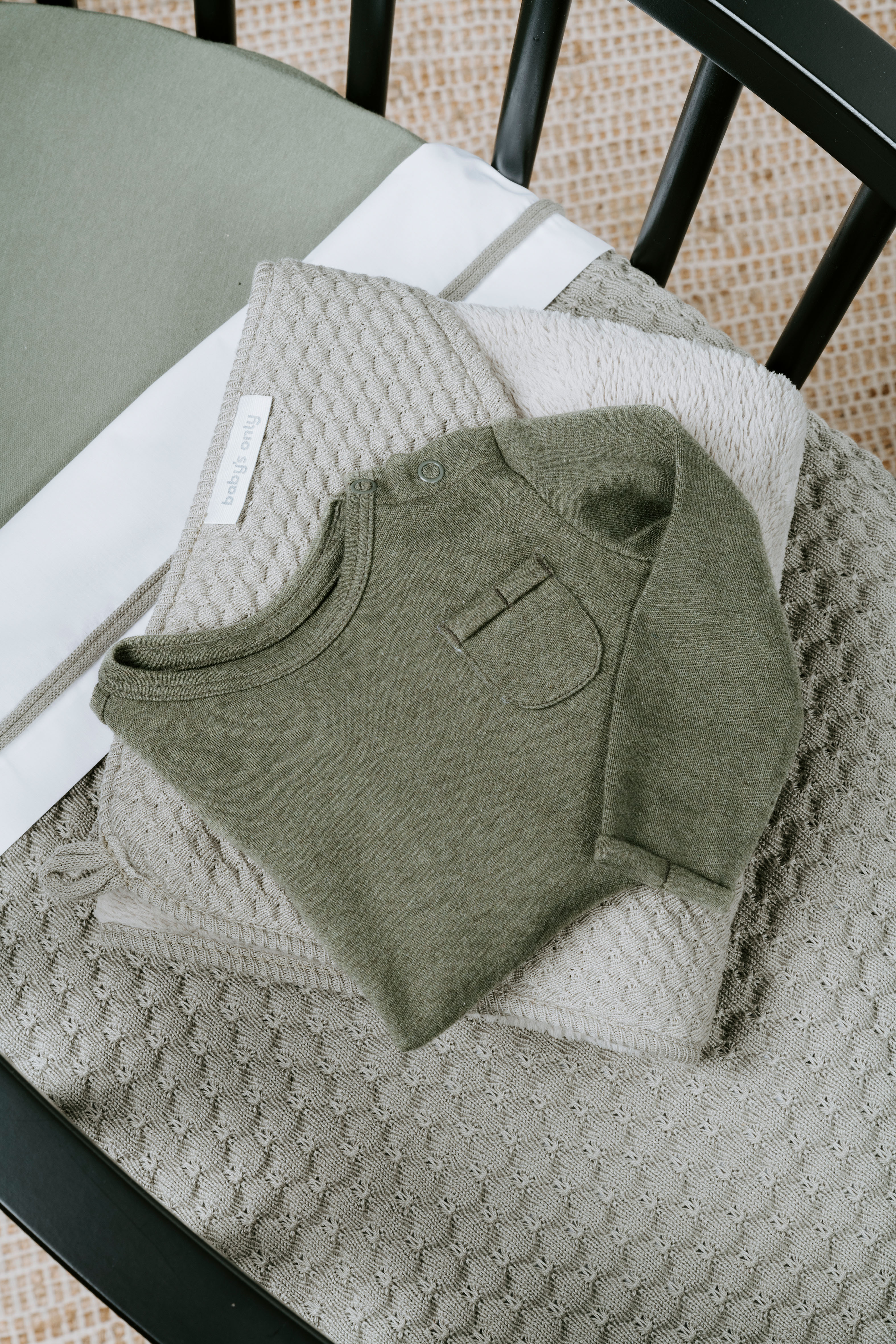Baby Pullover Melange Khaki - 68